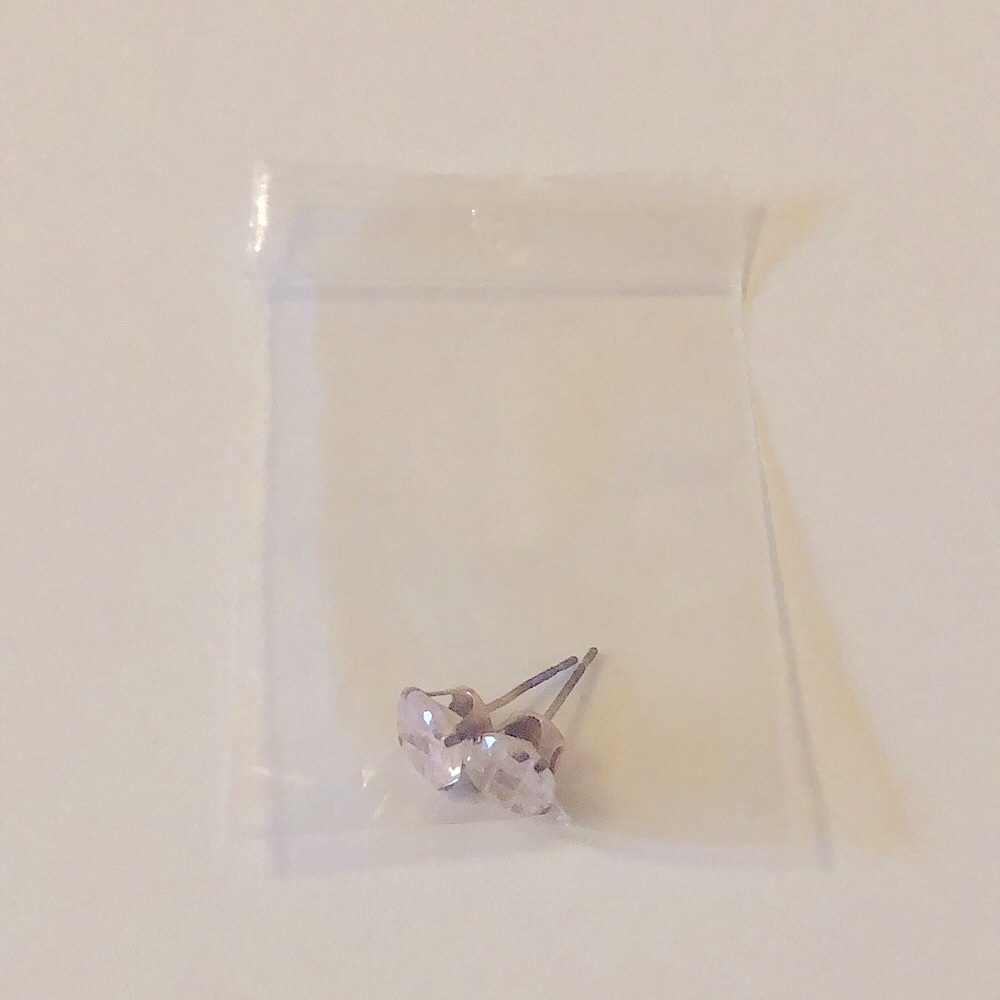 Faux Gem Grid Printed Studs | 4 mm